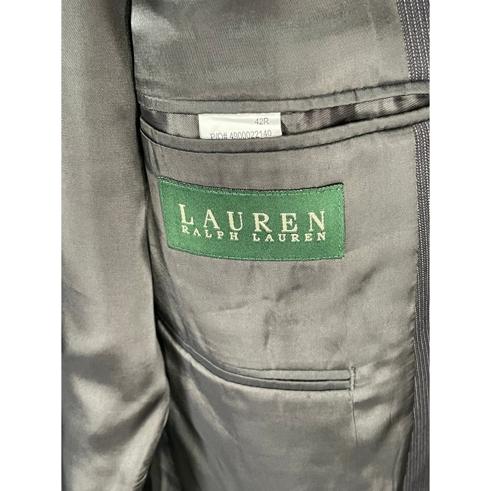 Lauren Ralph Lauren Gray Wool Blazer Men's 42R Business Suit Coat Jacket - Picture 3 of 8